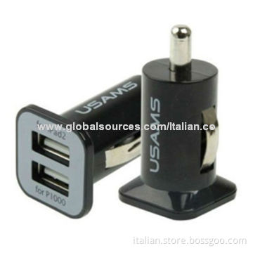 5V/2A Dual-USB Car Chargers for iPhone, iPad, iPod, OEM and ODM Orders Available